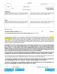 Form 30 &quot;Notice of Default Hearing&quot; - Ontario, Canada