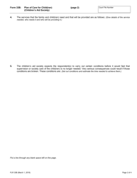 Form 33B Plan of Care for Child(Ren) (Children&#039;s Aid Society) - Ontario, Canada, Page 2