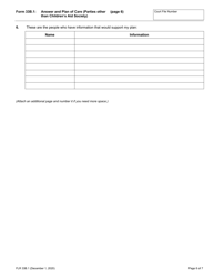 Form 33B.1 Answer and Plan of Care (Parties Other Than Children&#039;s Aid Society) - Ontario, Canada, Page 6