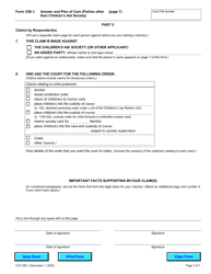 Form 33B.1 Answer and Plan of Care (Parties Other Than Children&#039;s Aid Society) - Ontario, Canada, Page 7