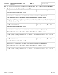 Form 33C Statement of Agreed Facts (Child Protection) - Ontario, Canada, Page 2