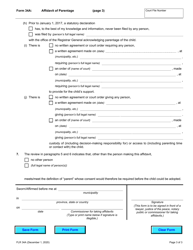 Form 34A Affidavit of Parentage - Ontario, Canada, Page 3