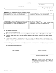 Form 34B Non-parent&#039;s Consent to Adoption by Spouse - Ontario, Canada