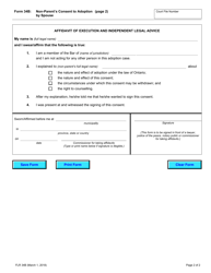 Form 34B Non-parent&#039;s Consent to Adoption by Spouse - Ontario, Canada, Page 2