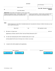 Document preview: Form 34E Director's Consent to Adoption - Ontario, Canada