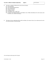 Form 34D Affidavit of Adoption Applicant(S), Sworn/Affirmed - Ontario, Canada, Page 2