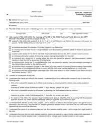Form 34F Parent&#039;s or Custodian&#039;s Consent to Adoption - Ontario, Canada