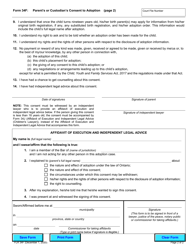 Form 34F Parent&#039;s or Custodian&#039;s Consent to Adoption - Ontario, Canada, Page 2
