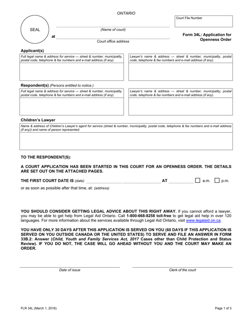 Form 34L  Printable Pdf
