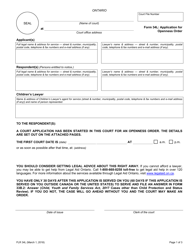 Form 34L Application for Openness Order - Ontario, Canada