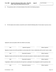 Form 34M Consent to Openness Order Under S. 194 of the Child, Youth and Family Services Act, 2017 - Ontario, Canada, Page 2