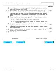 Form 34K Certificate of Clerk (Adoption) - Ontario, Canada, Page 6