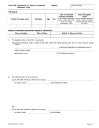 Form 34N Application to Change or Terminate Openness Order - Ontario, Canada, Page 2
