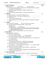 Form 36A Certificate of Clerk (Divorce) - Ontario, Canada, Page 2