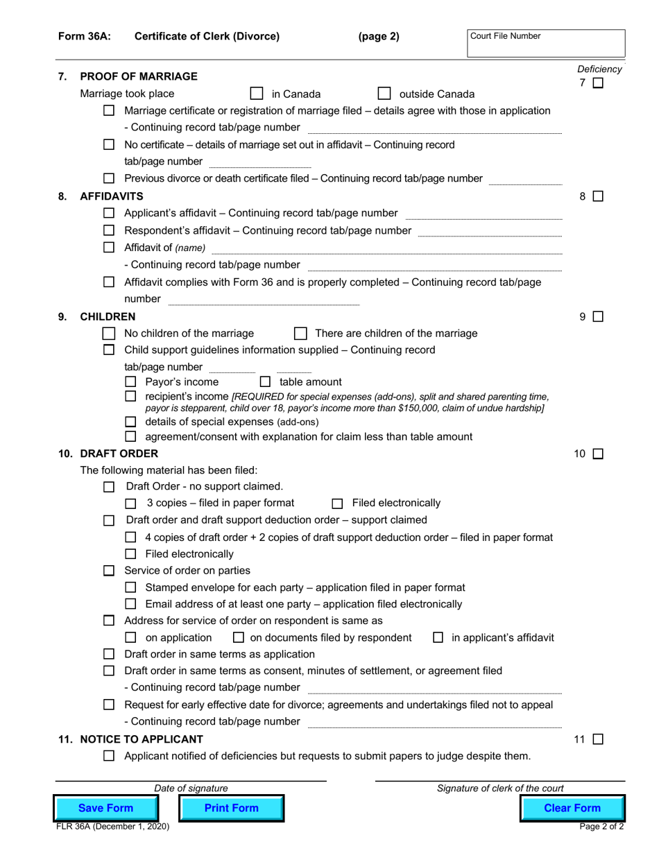 Form 36A - Fill Out, Sign Online and Download Fillable PDF, Ontario ...