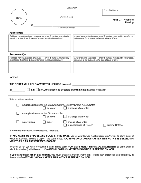 Form 37  Printable Pdf