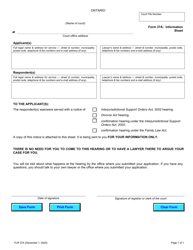 Document preview: Form 37A Information Sheet - Ontario, Canada