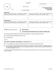 Document preview: Form 37B Direction to Request Further Information - Ontario, Canada