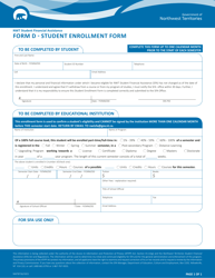 Document preview: Form D (NWT8716) Student Enrollment Form - Nwt Student Financial Assistance - Northwest Territories, Canada