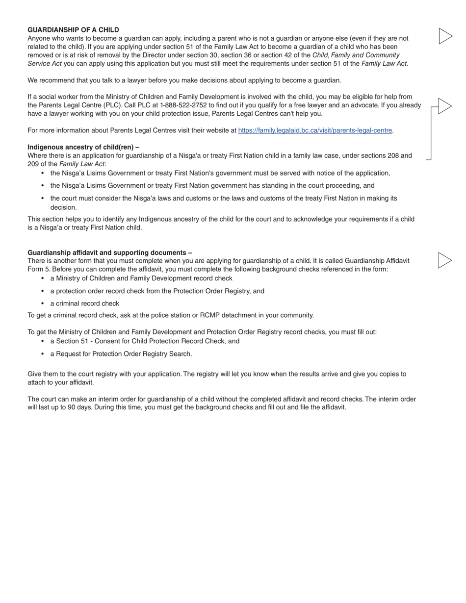 Form 15 (PFA722) Application About Priority Parenting Matter - British Columbia, Canada, Page 13