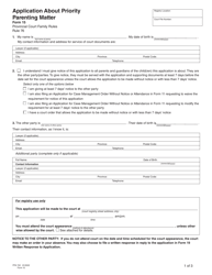 Form 15 (PFA722) Application About Priority Parenting Matter - British Columbia, Canada, Page 6