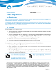 Disaster Assistance - Registration Form for Residents - Northwest Territories, Canada