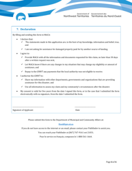 Disaster Assistance - Registration Form for Local Authorities - Northwest Territories, Canada, Page 6