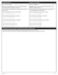 Form NWT9252 Tourism Restart Investment Program Application - Northwest Territories, Canada (English/French), Page 2