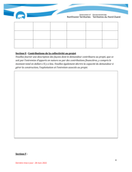 Formulaire De Demande De Financement - Programme D&#039;acces Aux Collectivites - Northwest Territories, Canada (French), Page 4