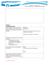 Application Form - Community Access Program - Northwest Territories, Canada, Page 2