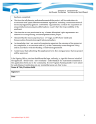 Application Form - Community Access Program - Northwest Territories, Canada, Page 7