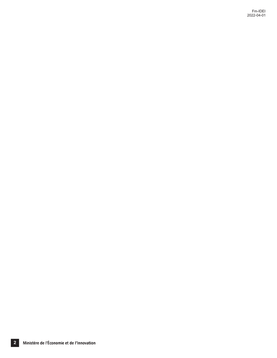 Forme FM-IDEI Attestation De Qualification a Titre De Designer Industriel, De Designer Graphiste Ou De Patroniste - Credit Dimpot Pour Le Design - Volet Design Industriel - Quebec, Canada (French), Page 2