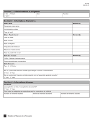 Form F-0099 Formulaire Rapport Annuel Cooperative - Quebec, Canada, Page 2