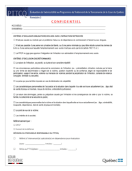 Formulaires De La Programme De Traitement De La Toxicomanie De La Cour Du Quebec (Pttcq) - Quebec, Canada (French), Page 2