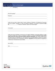 Formulaires De La Programme De Traitement De La Toxicomanie De La Cour Du Quebec (Pttcq) - Quebec, Canada (French), Page 4