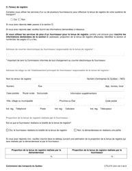 Form CTQ-374 Autorisation D&#039;exploiter Un Systeme De Transport - Quebec, Canada, Page 4