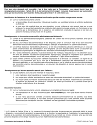 Form CTQ-374 Autorisation D&#039;exploiter Un Systeme De Transport - Quebec, Canada, Page 7