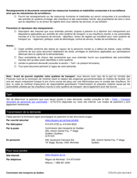 Form CTQ-374 Autorisation D&#039;exploiter Un Systeme De Transport - Quebec, Canada, Page 8