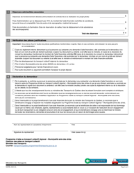 Forme V-3119 Volet 3 - Mise En Place D&#039;initiatives Visant L&#039;apprentissage Du Transport Collectif Par Les Aines - Quebec, Canada (French), Page 5