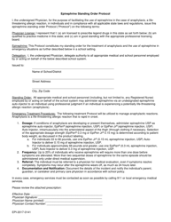 Form EPI-2017-0141 Epinephrine Standing Order Protocol - Nevada