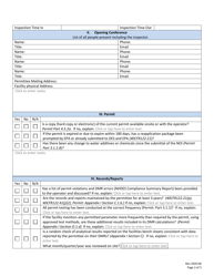 Potable Water Treatment Facility General Permit Inspection Checklist - New Hampshire, Page 2