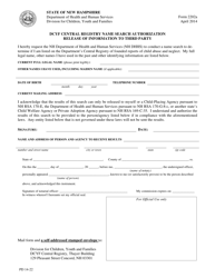 Form 2202A Dcyf Central Registry Name Search Authorization Release of Information to Third Party - New Hampshire, Page 2