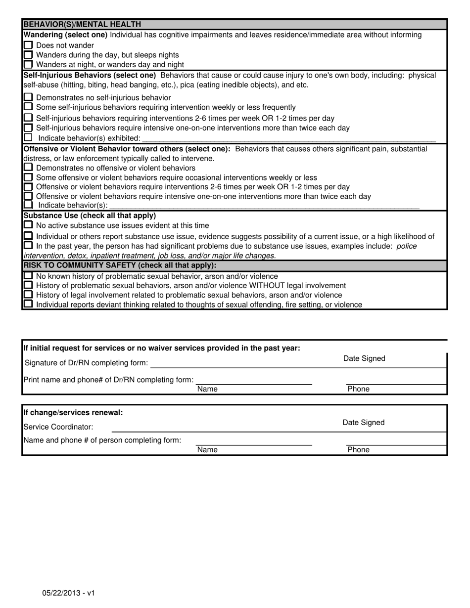 Functional Screen for Waiver Services - New Hampshire, Page 4
