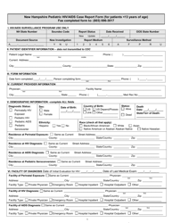 Document preview: Pediatric HIV/AIDS Case Report Form (For Patients 13 Years of Age) - New Hampshire