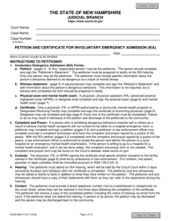 Form NHJB-2826-D Petition and Certificate for Involuntary Emergency Admission (Iea) - New Hampshire, Page 2