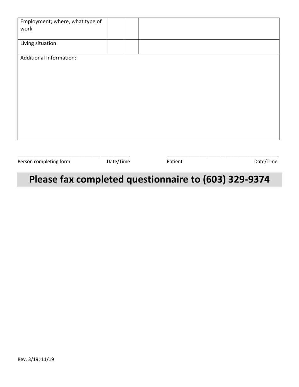 Hampstead Hospital Adult Referral Questionnaire - New Hampshire, Page 2