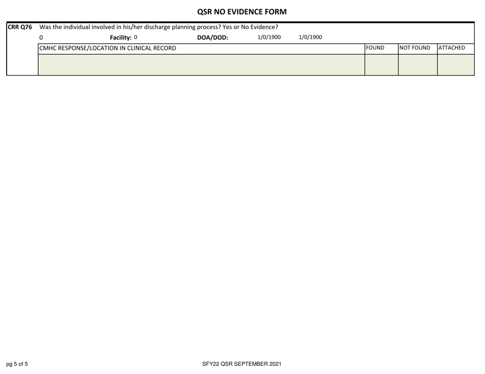 Qsr No Evidence Form - New Hampshire, Page 5