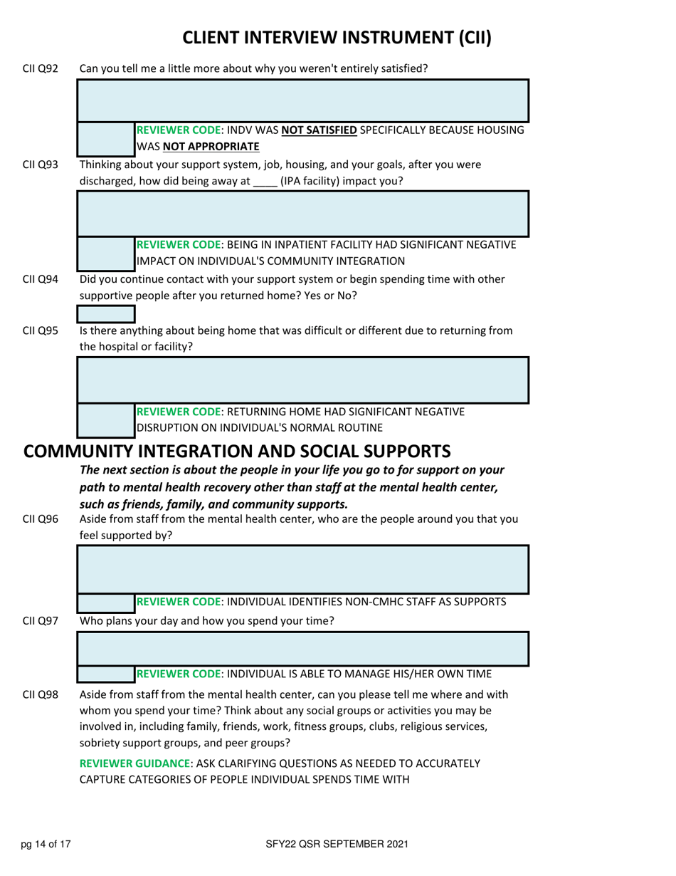 Client Interview Instrument (Cii) - New Hampshire, Page 14