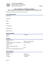 Document preview: Form 2197 Prea Vulnerability Assessment Instrument - Risk of Victimization and/or Sexually Aggressive Behavior/Overall Risk - New Hampshire