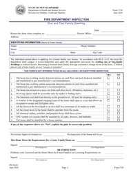 Document preview: Form 1720 (PD20-02) Fire Department Inspection - One and Two Family Dwelling - New Hampshire